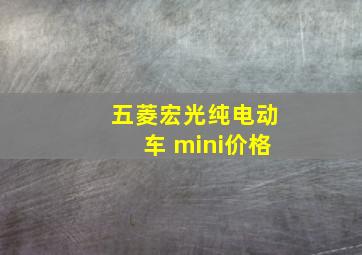 五菱宏光纯电动车 mini价格